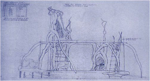 Peter Pan Scenic Design Blueprint: Neverland Front View