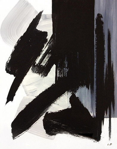 Paintings - Black & White Abstract B