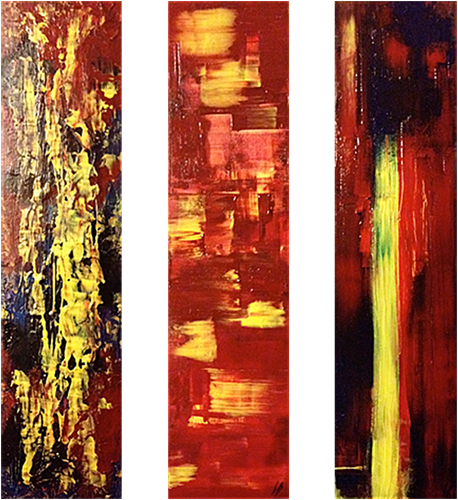 Paintings - Neo-Expressionist Triptych