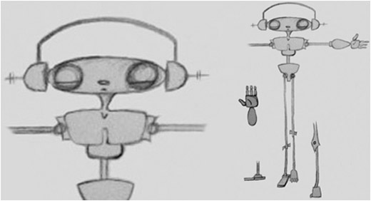 Drawings - Robot Character Sketch