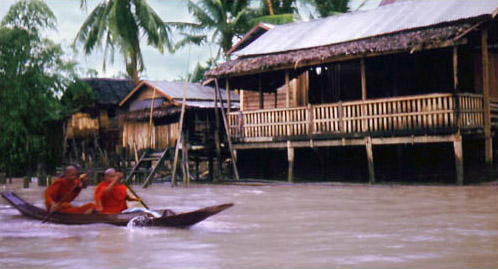 Color Photography - Monks on Water