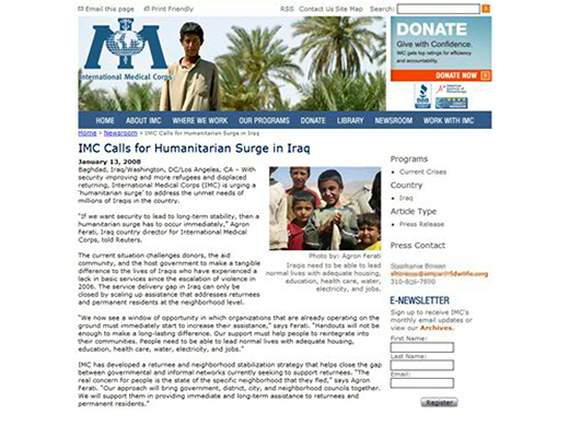 Web Design - International Medical Corps